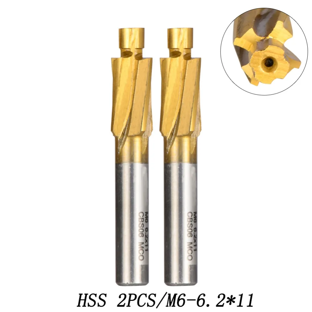 2pc/lot M6 6.2*11 Cobalt HSS Counterbore End mills/sinkholes Drilling