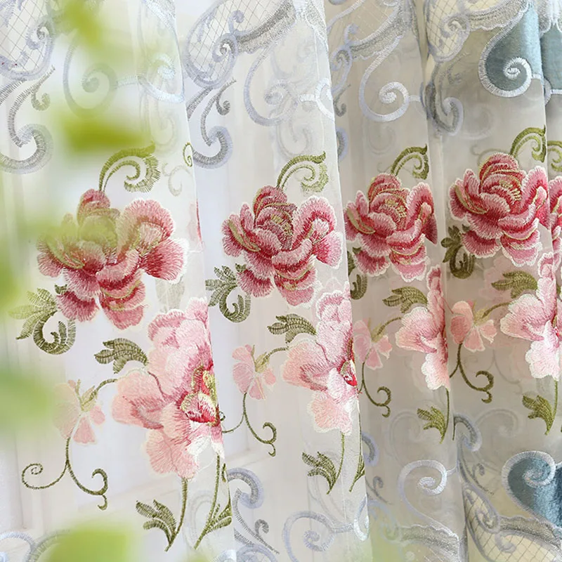 Европейский роскошный полый растворимый оконный экран с вышивкой, занавески для гостиной, спальни, оконные занавески, отвесная ткань, M024-40 - Цвет: Voile