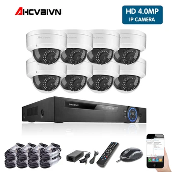 

AHCVBIVN 8CH 5MP POE NVR Camera kit in/ Outdoor 4.0MP PoE IP Camera Audio Record Onvif FTP CCTV System Video Surveillance Kit