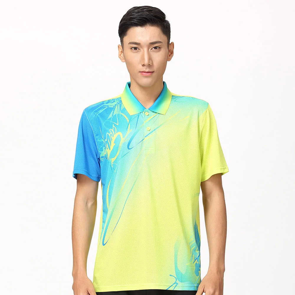 Новая спортивная одежда, одежда для бадминтона, рубашки для женщин/мужчин, Спортивная теннисная рубашка, рубашка для настольного тенниса, быстросохнущая спортивная рубашка 8810 - Цвет: Man one shirt