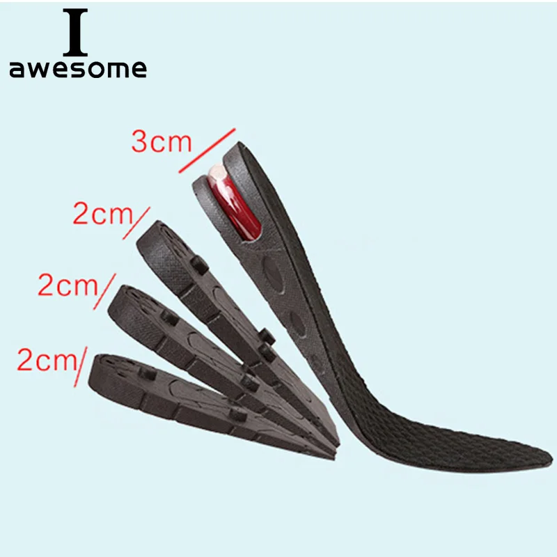 Unisex Adjustable insole Comfortable Insoles Insert Higher Shoe Pad Memory Foam Lifts Inserts Free Size Cushion for Men Women