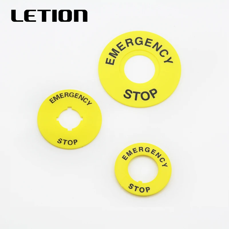 

22mm 16mm mounting hole button warning ring diameter 40mm 46mm 60mm