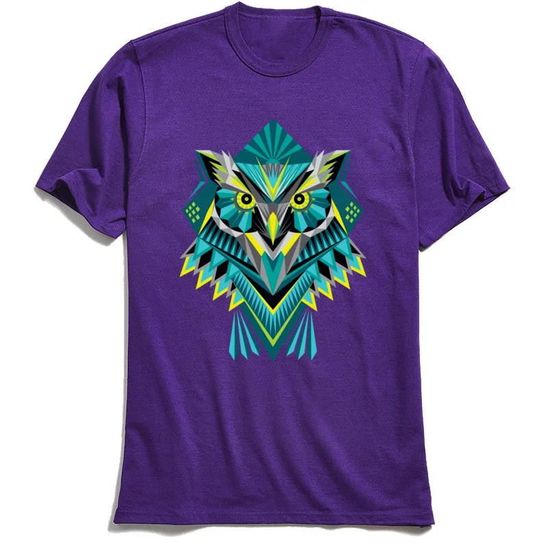 Geometric Owl Tees Men's T Shirts Oversized Purple Tshirt Short Sleeve Fashionable Ostern Day T-Shirt O Neck Tops Free Shipping | Мужская