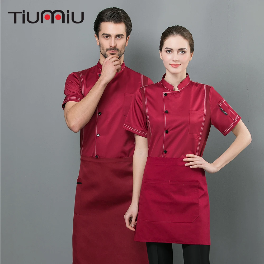 

2019 Chef Jacket Barbr Summer Work Clothes Cake Coffee Fast Food Service High Quality Restaurant Kitchen Ropa De Cocina
