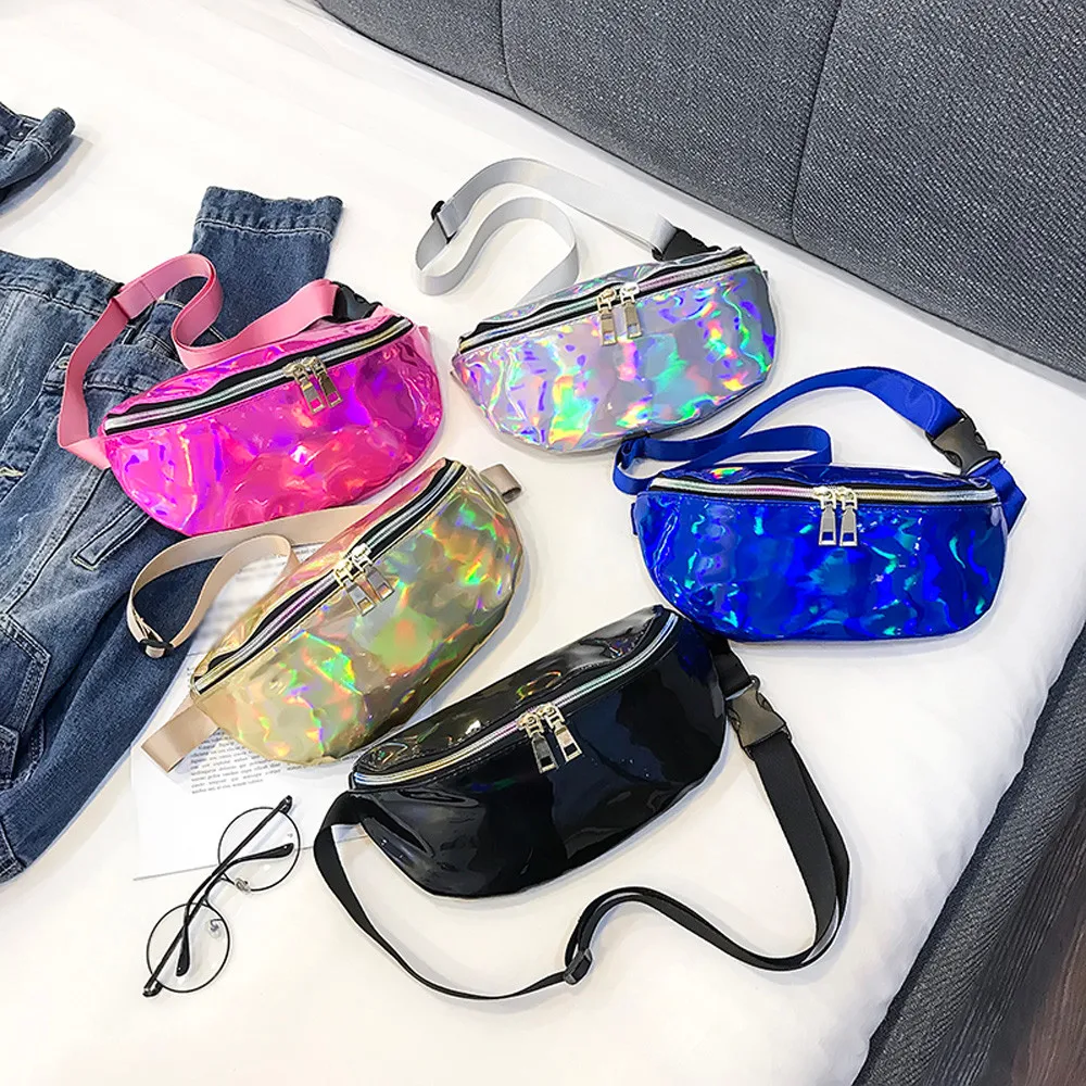 2018 Holographic Fanny Pack Laser Hologram Bum Bag Hip Women Travel