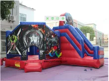 6*6*4M The Avengers Theme Custom Inflatable Combo Bouncer Inflatable Bounce Slide Jumping Bouncer for Kids