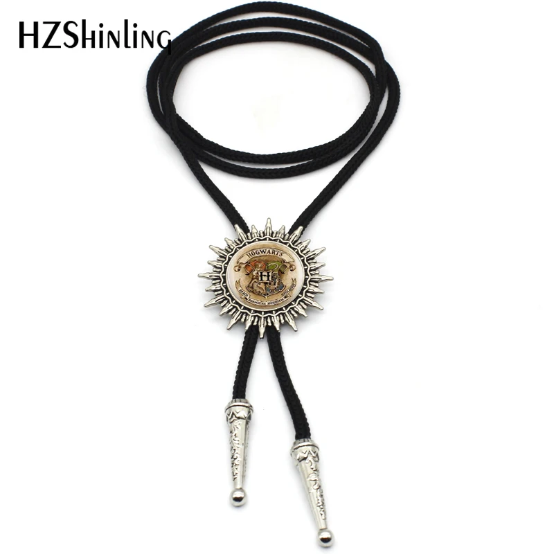 

2017 New Arrival Gryffindor hogwarts Western Bolo Tie Handmade Glass Dome Badge Of Hogwarts Cowboy Bolo Tie for Men Adjustable