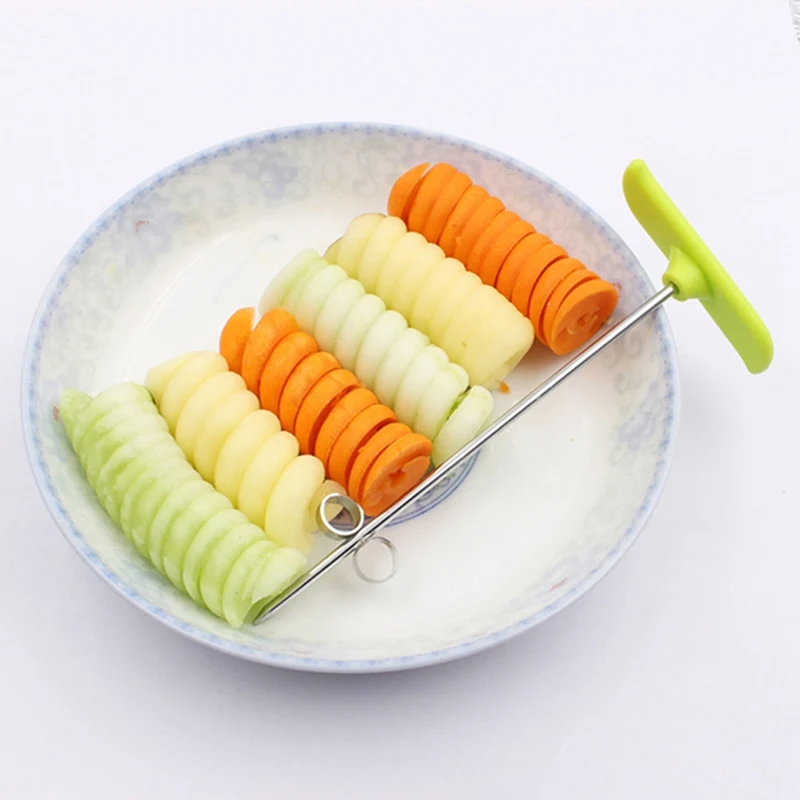 

Random 1PC Vegetable Roller Spiral Slicer Manual Roller Spiral Twist Knife Fruit Carving Cutter Kitchen Accessories