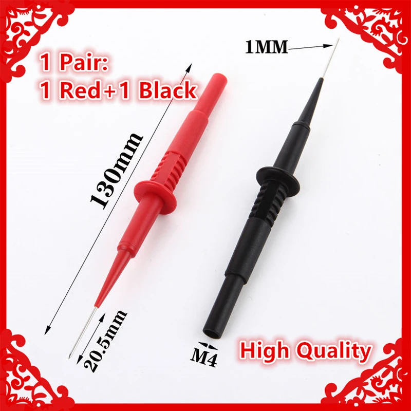 1 100pair L130mm Spring Test Probe Tips Insulated Test Hook Wire