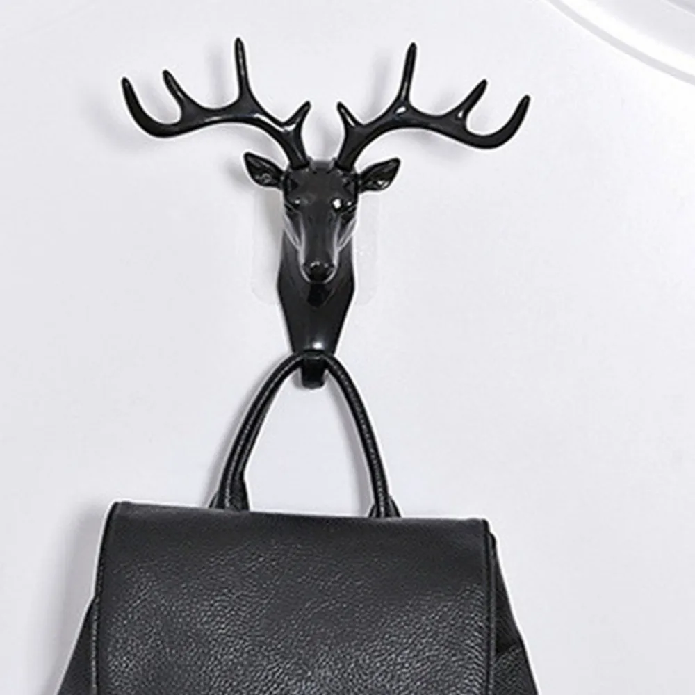 Deer Head Wall Hanger Hook Self Adhesive Clothing Display Racks Coat Room Decor Bag Keys Sticky Holder | Дом и сад