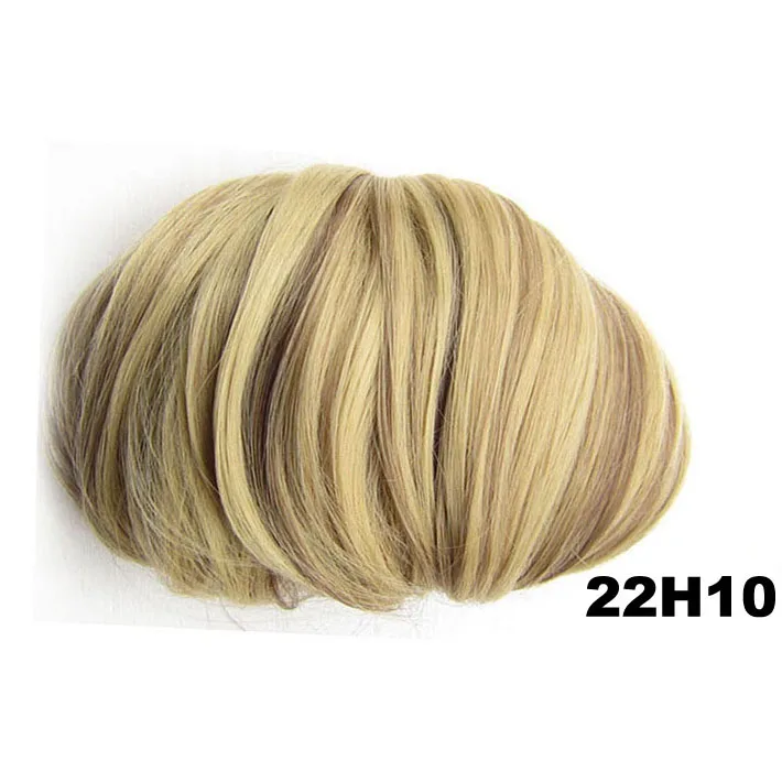 Similler синтетические волосы булочка кудрявый шиньон с зажимом в шиньон наращивание волос поддельные волосы кусок аксессуары Омбре черный коричневый - Цвет: 22H10