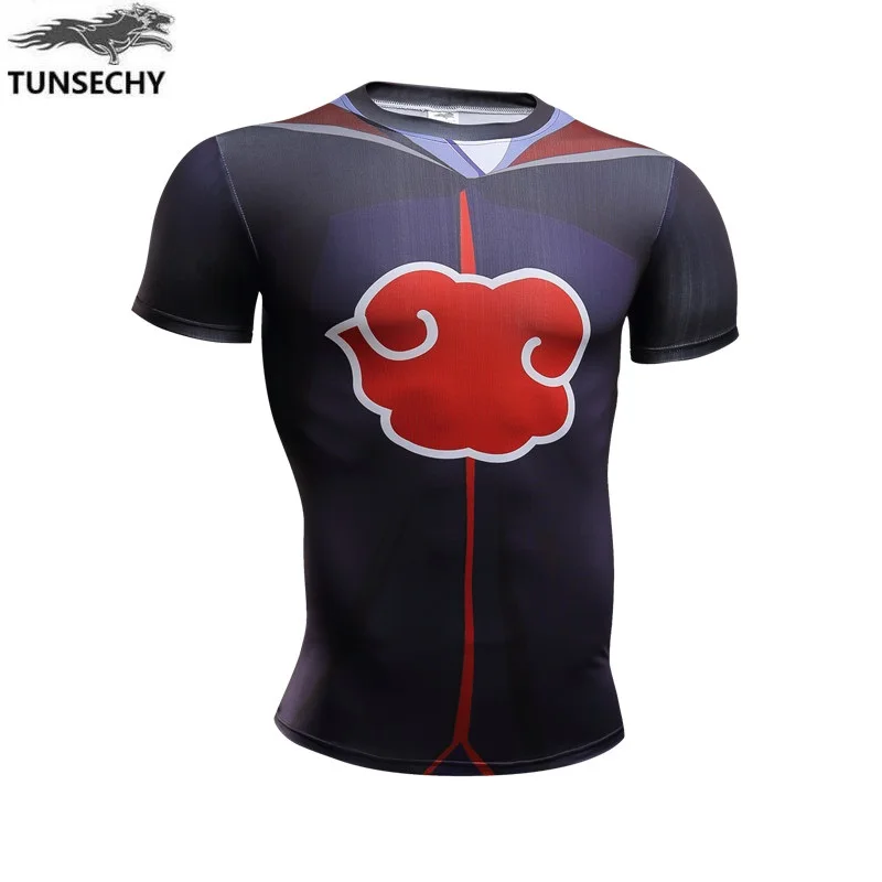 

TUNSECHY Naruto flag wood kakashi deer pill Sasuke Payne round collar tight T-shirts wholesale and retail Free transportation