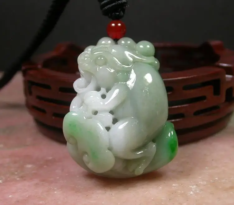 Сертифицированный Зеленый 100% Натуральный Jade жадеит Шкентель Лягушка Жаба Лотоса
