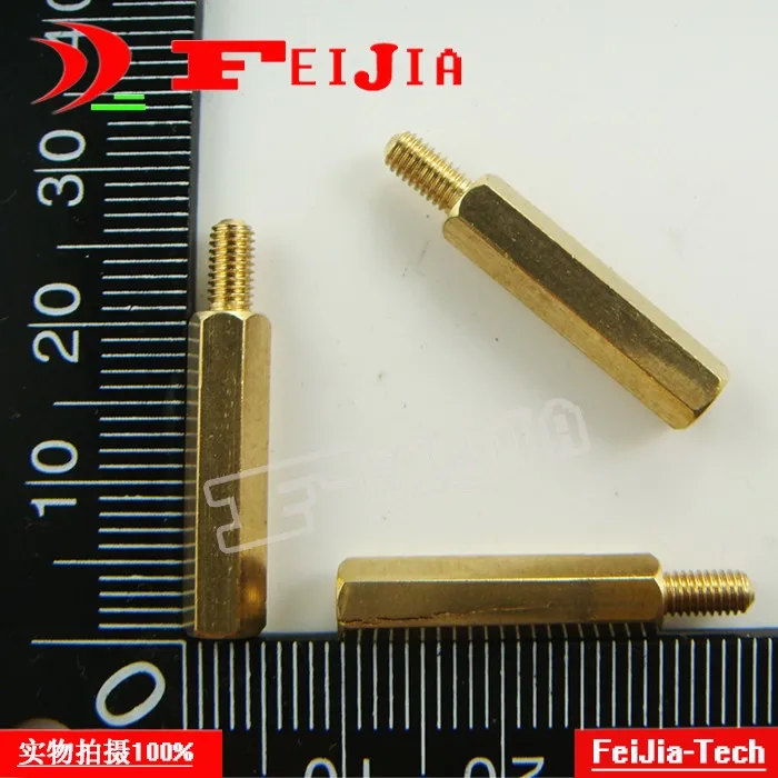 

50pcs/lot M3*20mm+6 copper pillars 20mm high M3 Hexagonal column Hardware Fasteners Bolts