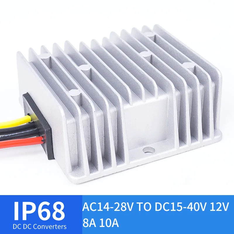 

AC24V (14-28V) to DC12V (15-40V) 12V 8A 10A AC to DC Converter Stepped Waterproof Converter Golf Cart High Quality RCNUN CE RoHS