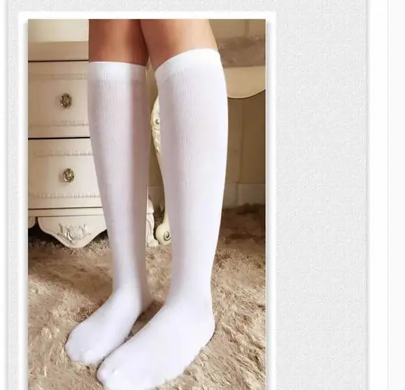 Japanese school uniform socks performance in students' cotton socks middle barrel pure white