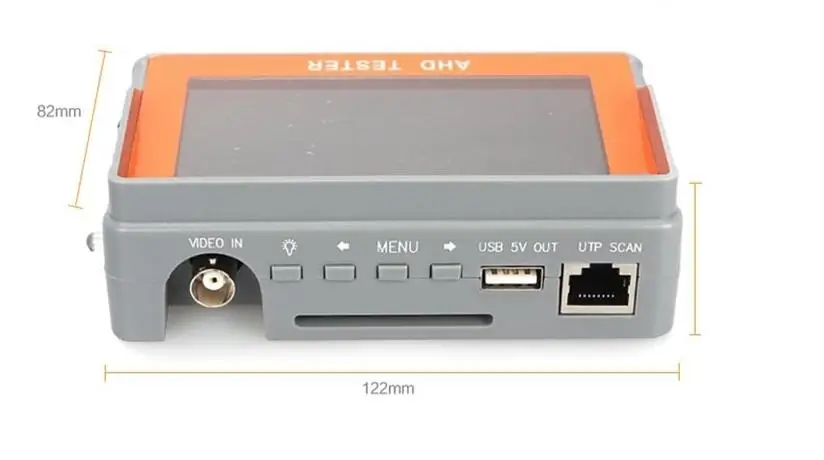 4.3 Inch HD CCTV Tester Monitor CVBS AHD 1080P Analog Camera Tester UTP Cable Tester 12V1A Output - 32384285136