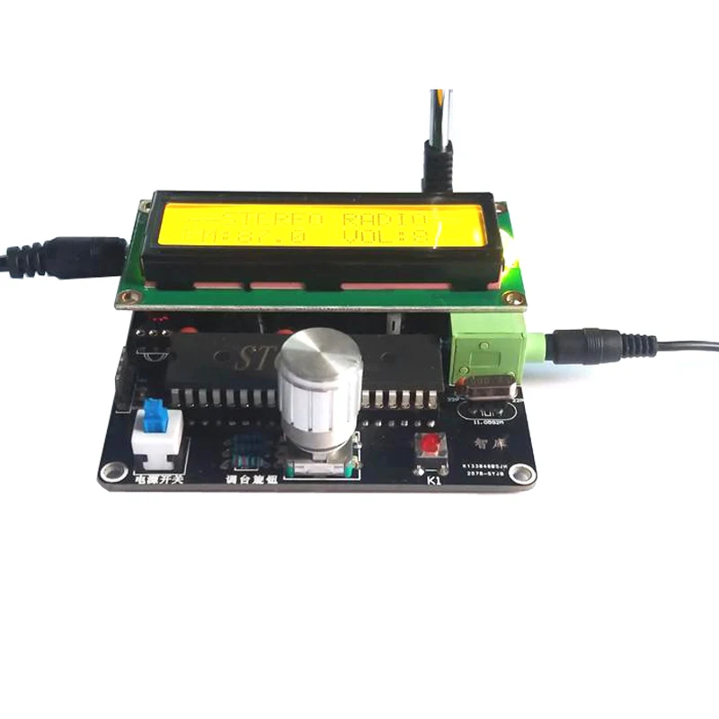 Плата радиоприемника STC89C52 + TDA5807 TDA2822 мини ручка цифровая FM стерео плата 89 108 МГц 5 в