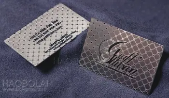 

Metal business cards Silver ISO standard printing Luxury business metal card free design