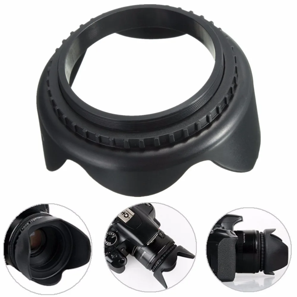 Бленда для объектива Nikon Canon Sony Fuji Olympus Panasonic DSLR 49 52 55 58 62 67 72 77 82 мм|lens hood|lens hood for nikonlens