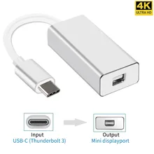 USB C to Mini DP 4K 60Hz Type C to Mini Display Port Adapter Plug and Play Thunderbolt 3 to Mini DP Converter for MacBook Pro