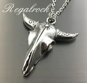 

Regalrock Bison Ox head Minotaur Buffalo Bull Head Skull Necklace