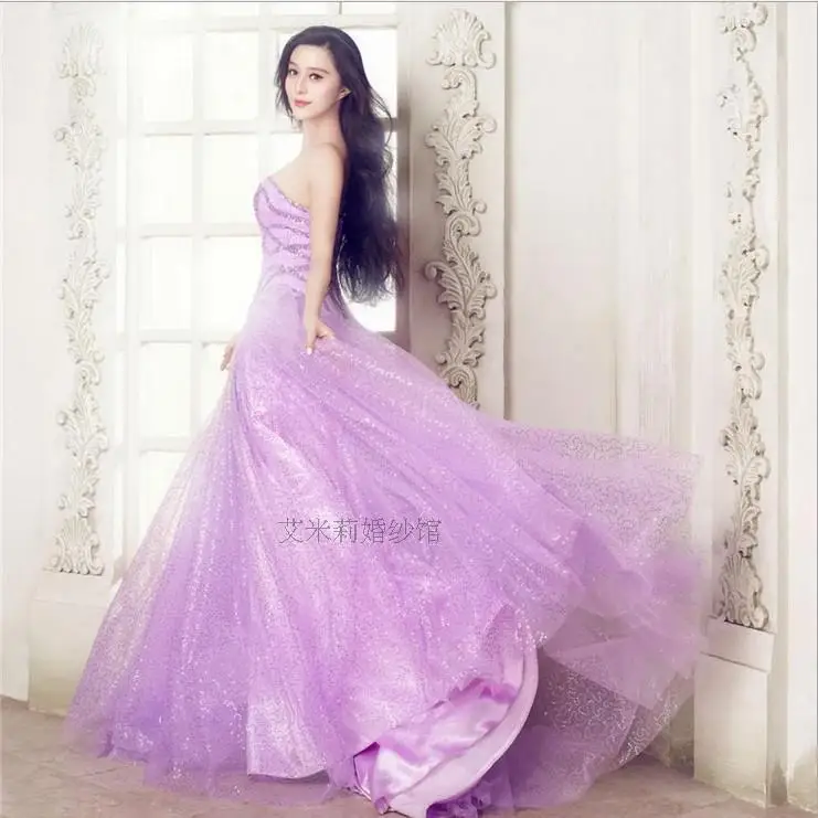 Платье-де-дебютантка кристалл невесты светло-фиолетовый лонг маскарад бальные платья Quinceanera платья 15 лет