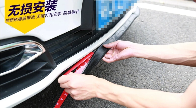 

Free shipping 2.5M Length 6.5CM Width TPVC Lip Skirt Protector Car Scratch Resistant Rubber Bumpers Car Front Lip Bumpers