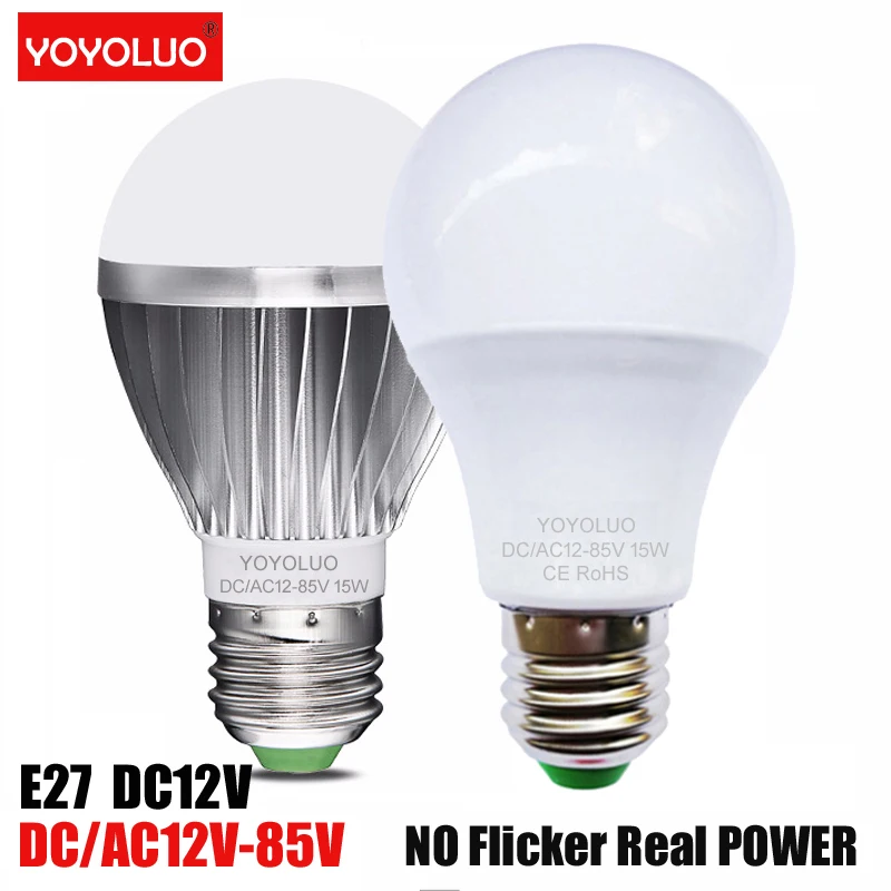 

NEW LED Bulb Lamp AC/DC 12V 24V 36V 48V E27 3w 6w 9w 12w 15w Energy Saving Lampada 12 Volts Led Light Bulbs for Outdoor Lighting