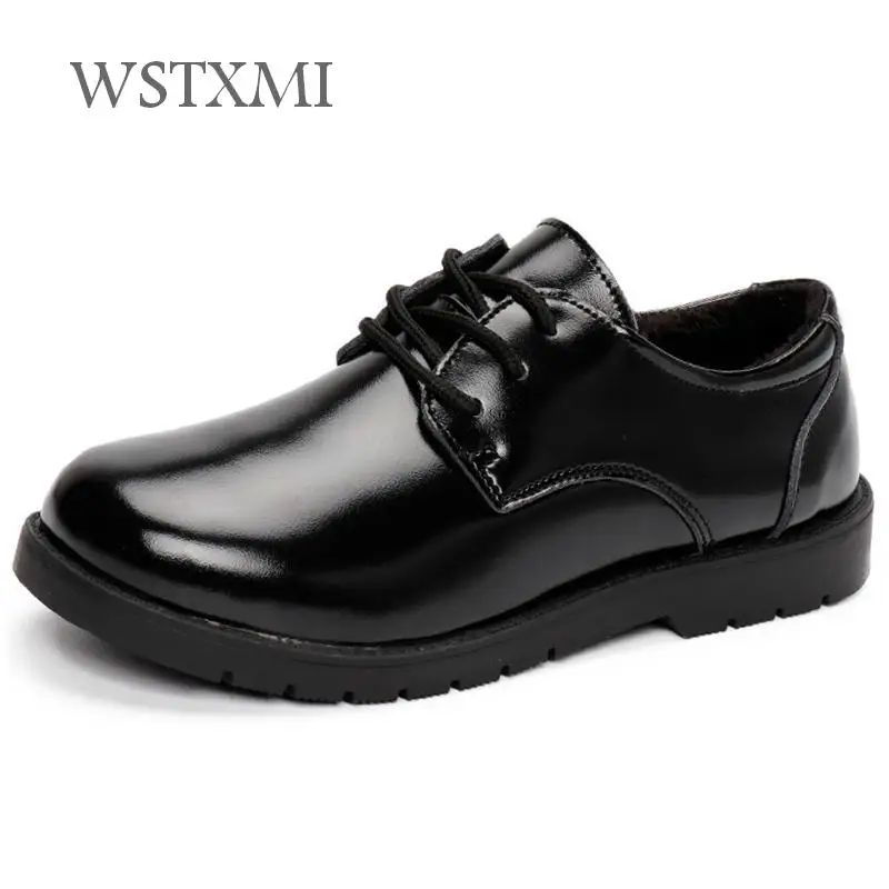 

Children School Genuine Leather Shoes for Boys Formal Wedding Student Shoes Kids Oxford Dress Designer Performance Black White