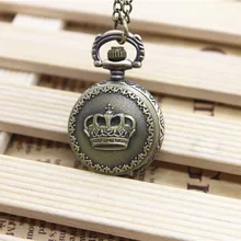 Vintage Fashion Quartz Steampunk Pocket Watch Crown Carved Flowers Women Man Necklace Pendant with Chain Gifts Relogio De Bolso