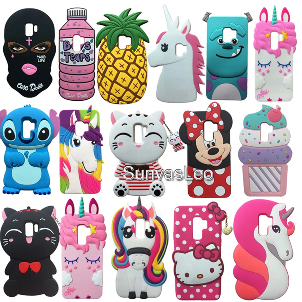 Для samsung S9 + чехол 3D с рисунком Минни Маус милая Lucky Cat Единорог Мягкая силиконовая