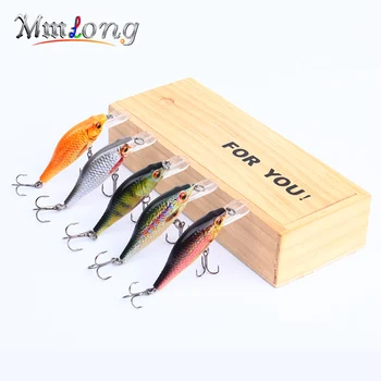 

Mmlong 5pcs 2.5" Realistic Fishing Lure Lifelike Artificial Crankbait 4.1g Hard Fish Bait Wobbler Tackle 5 Color Options HML11A