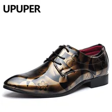 UPUPER Мужские модельные туфли Лакированная кожа ботинки мужские "Оксфорд"; обувь в деловом стиле; острый носок; chaussures hommes en cuir большой Размеры: 37-50