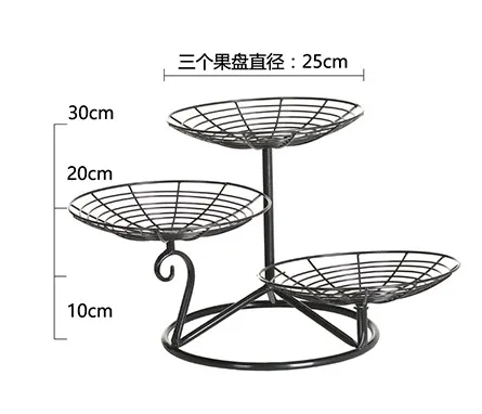 В европейском стиле с многослойным покрытием с фруктами гостиной 3 слоя снэк-конфетные тарелки современная бытовая кованого железа корзина для фруктов из mx6261526