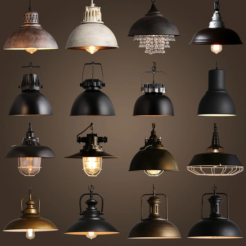 Vintage Rustic Metal Lampshade Edison Pendant Lamp Lights Retro Lustre Shade Hanging Lampe Fixture Industrial Lighting Lamparas In Pendant Lights From Vintage Rustic Metal Lampshade Edison Pendant Lamp Lights Retro Lustre Shade Hanging Lampe Fixture Industrial Lighting Lamparas In Pendant Lights From