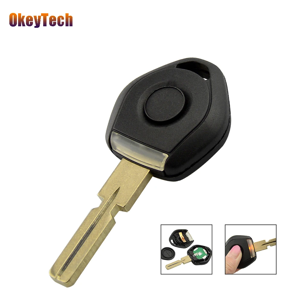 

OkeyTech for Bmw Car Key Shell Remot Fob 4 Track Blade Transponder Key Blank Fob For BMW 3 5 7 Z3 E36 E34 E38 E39 with LED light