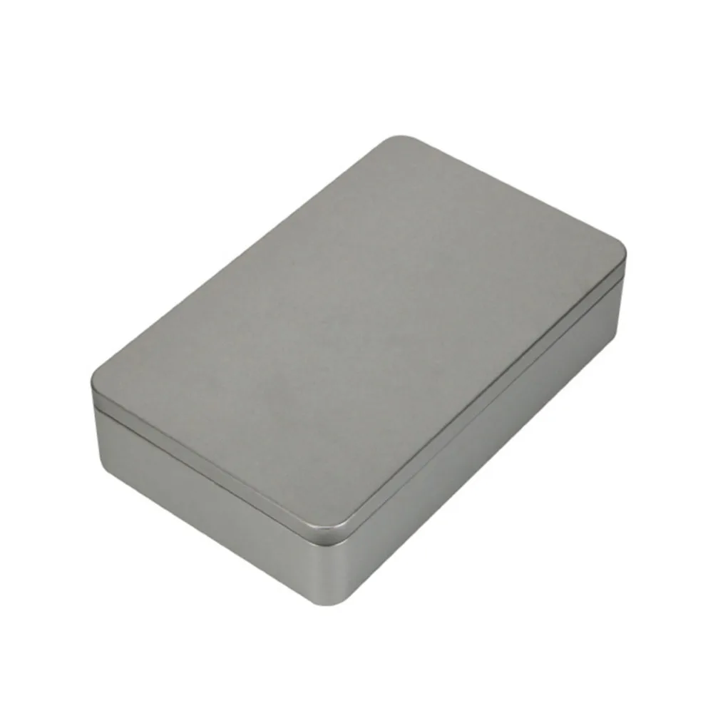 

8.5x5.3x1.9 Inch Silver Rectangular Empty Tin Box Containers Jewelry and Storage Tin Kit Home Organizer