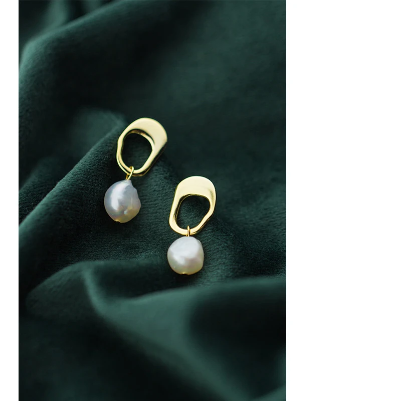 Золотые жемчужные серьги 925 серебряные ювелирные изделия Подвески Brincos очаровательные винтажные минимализм подарок на день рождения Oorbellen серьги для женщин
