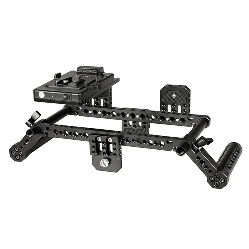  CAMVATE Adjustable Camera Monitor Cage Rig With Dual Cheese Handle & Power Supply Splitter C2154