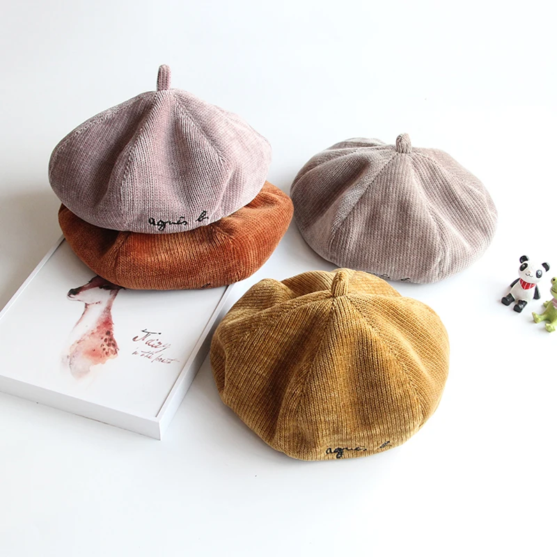 Adjustable Children Girls Beret Hat Baby Adult Beret Cap Vintage Autumn