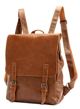 X-Онлайн Популярный высококачественный Унисекс Винтажный рюкзак аккуратный студенческий школьный рюкзак - Цвет: tan