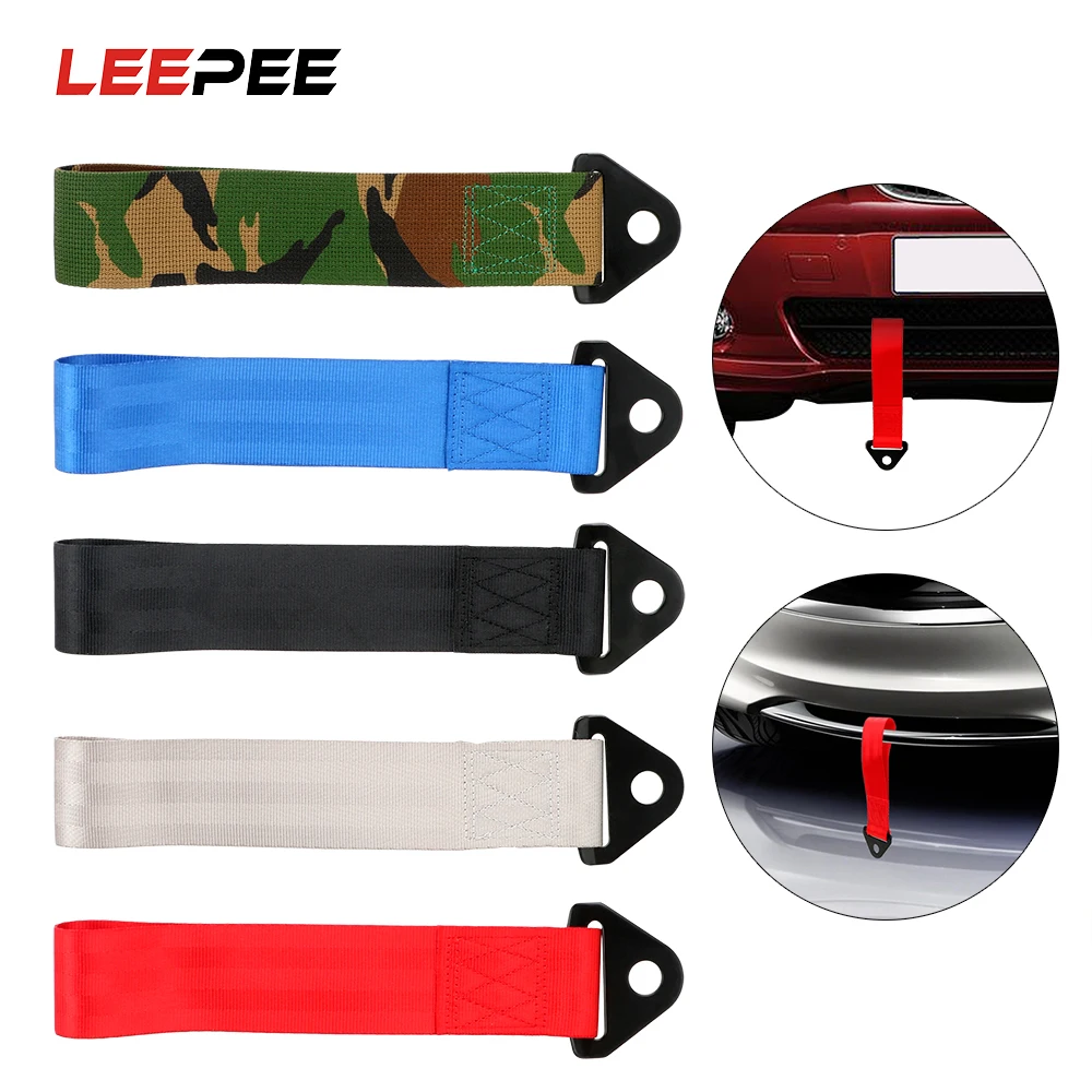 

LEEPEE Trailer Rope Professional Shackle 5 Color Emergency Vehicle Universal Strap Tow For Car