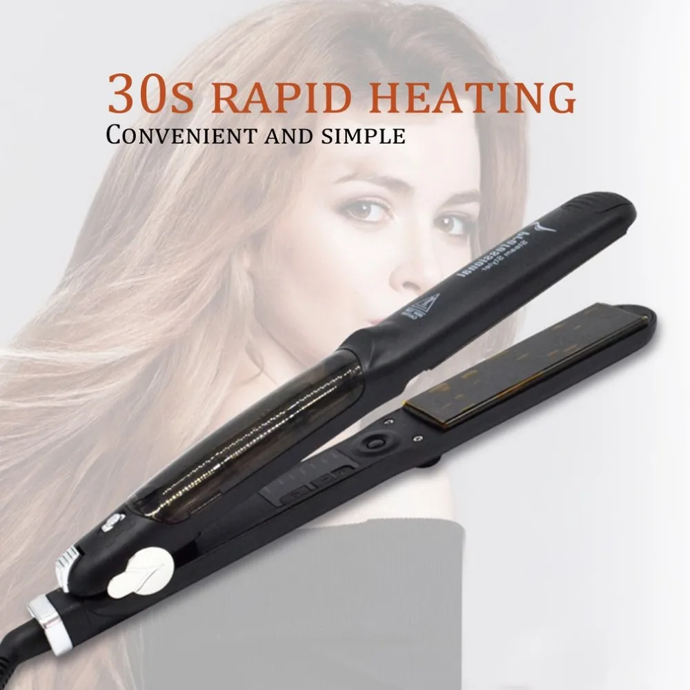 

2 in 1 Ceramic Board Curling Curlers Straightener Hair Splint Anion Spray Steam Straight Hair Tool DIY Hair Styling Tools