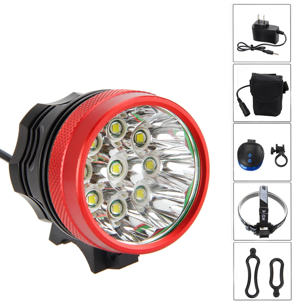 9xT6 LED Bike Headlight 3 Modes Mountain Bike Light Front Handlebar
