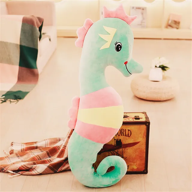 Fancytrader Lovely Pop 160cm Large Soft Animal Sea Horse Stuffed Pillow 63'' Stuffed Cartoon Hippocampal Toy Doll Kids Gift