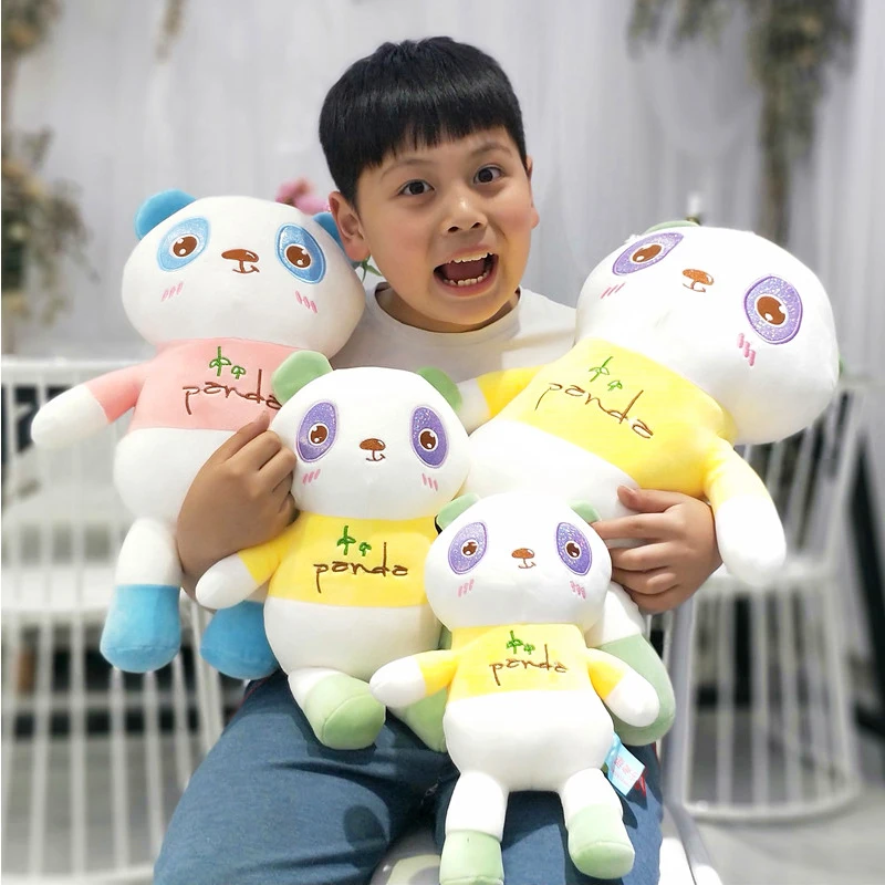 30-60cm Cute Colorful Panda Plush Toys Hobbies Cartoon Animal Stuffed Toy Dolls for Children Boys Baby Birthday Christmas Gift