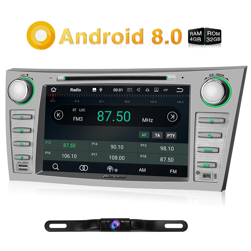 

Pumpkin 2 Din 8'' Android 8.0 Car Radio DVD Player GPS Navigation 4GB RAM Wifi 4G Car Stereo For Toyota Camry/Aurio 2007-2011