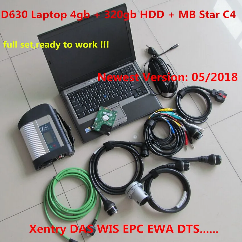 2019 Лучший Mb Star C4 SD Connect + ноутбук D630 DTS Monaco8 DAS EPC Vediamo диагностический интерфейс для