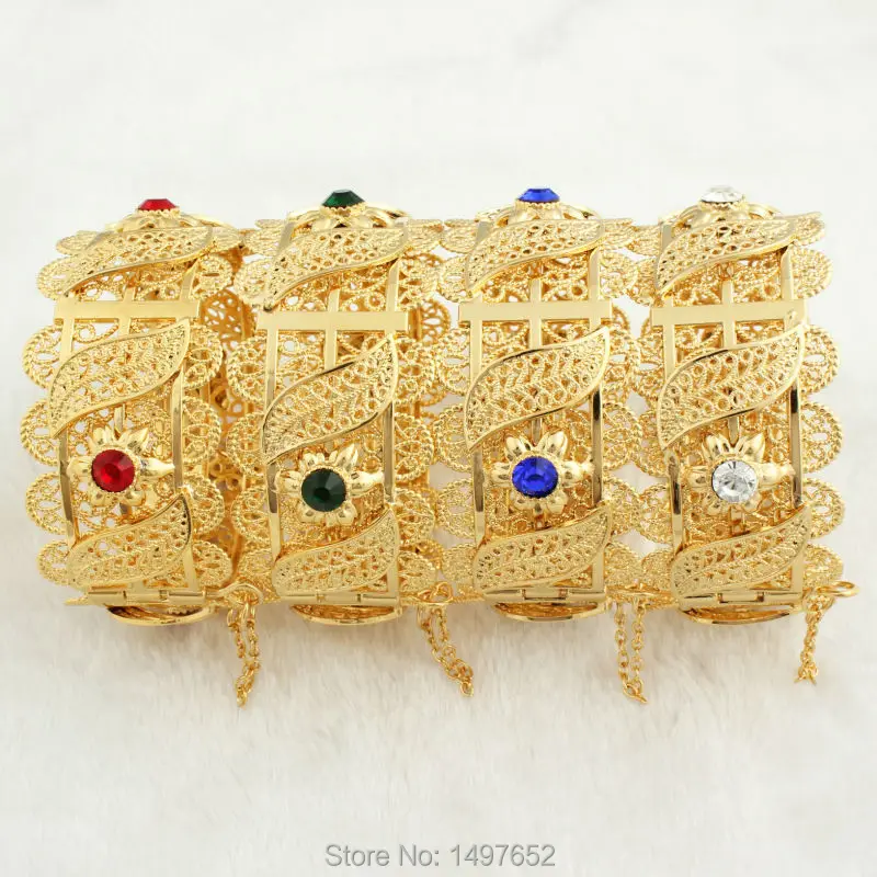 

Newest Big Wide Dubai Gold Bangles For Women Men18K Gold Color Crystal Bracelets Jewelry African/India/Kenya//Middle East Style